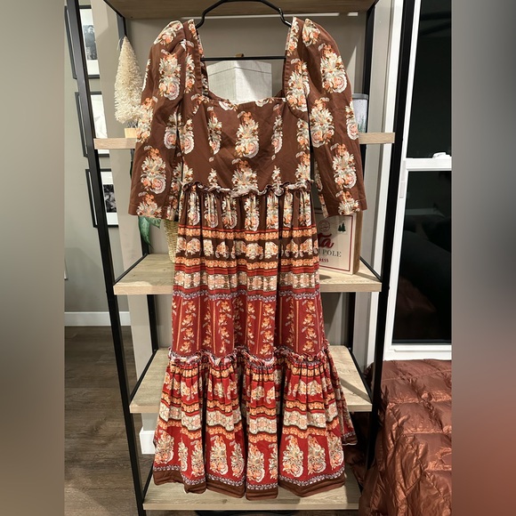 Cara Cara Dresses & Skirts - Cara Cara Blue Bill Floral Poplin Midi Dress